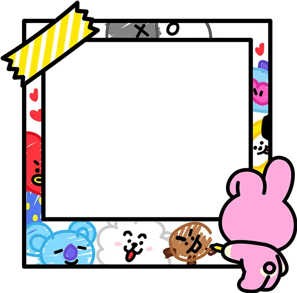 Bt21 Bts Sticker Cute Kook Love Pink Bts Frame Png