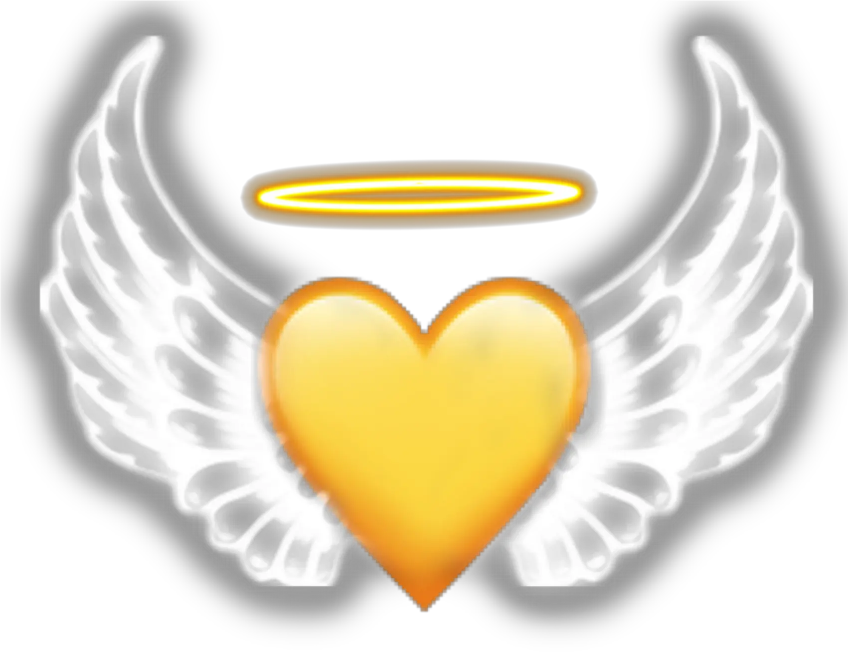 angel yellow heart iphone emoji halo iphoneemoji White Neon Wings Png