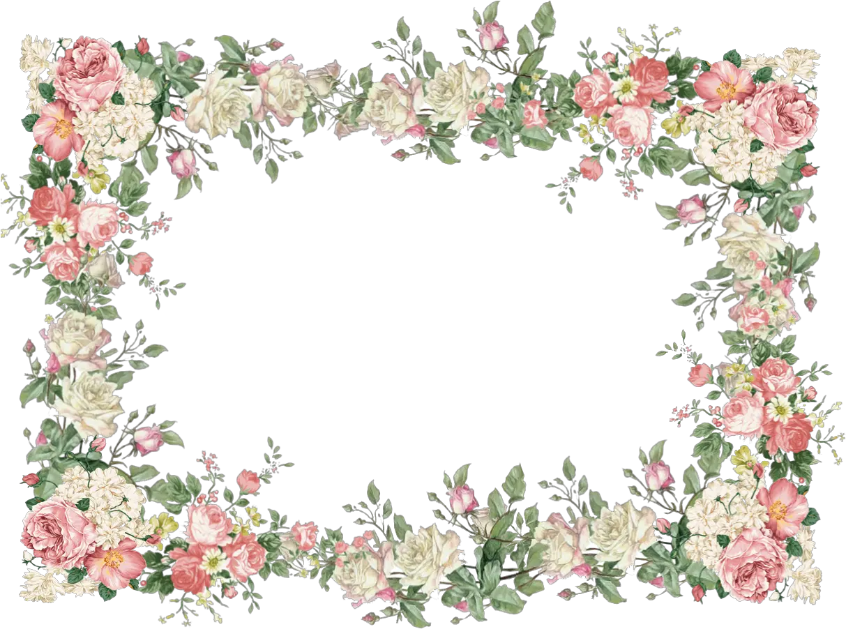 Watercolor Flowers Borders Elements Ornaments Png Free Transparent Background Flower Frame