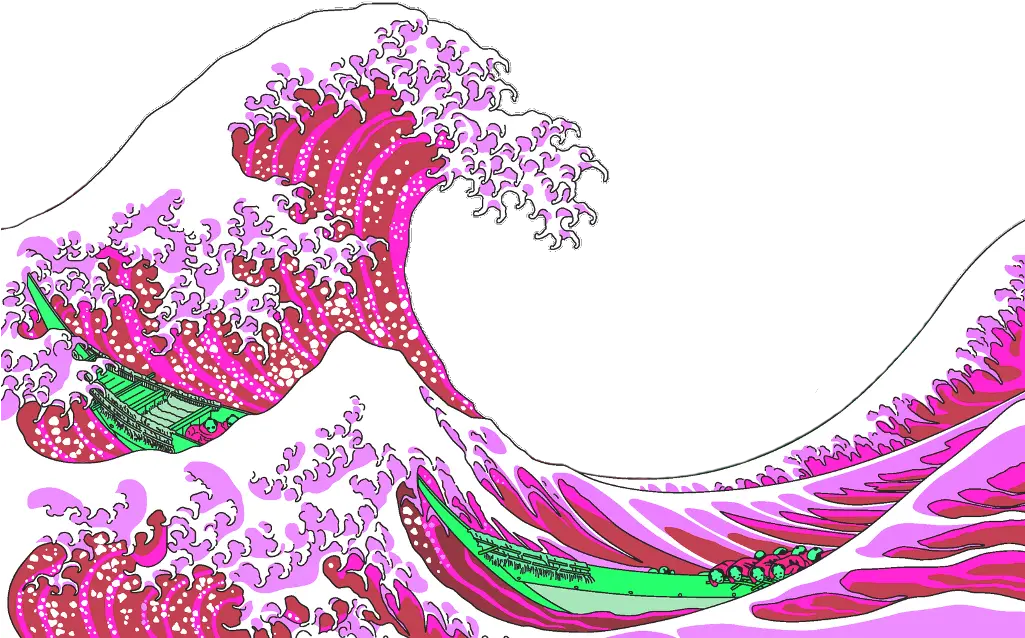 freetoedit vaporwave tsunami vaporwavecrew webpunk Great Wave Off Kanagawa