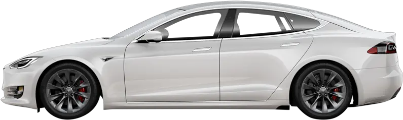 Tesla In White From The Side Tesla Seite