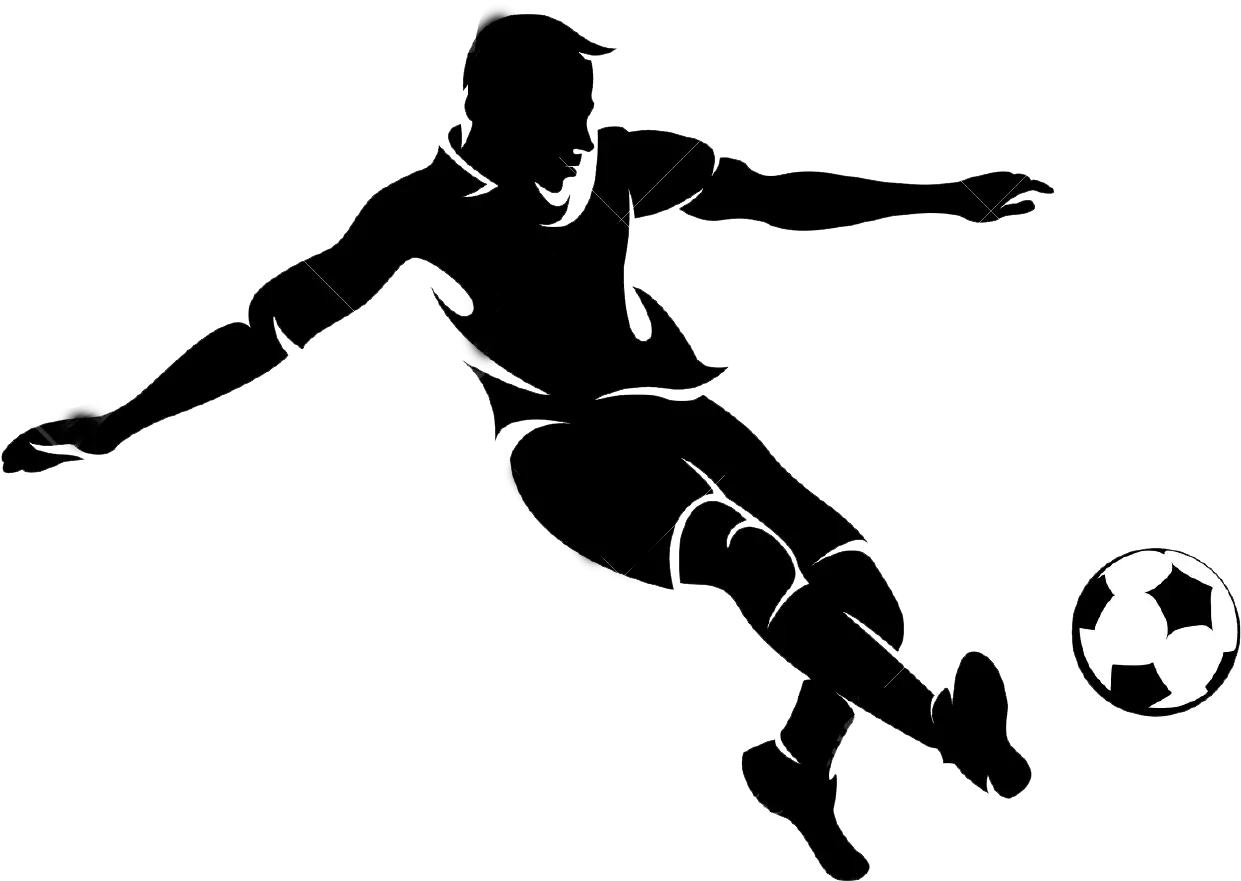 Playing Soccer Png Black And White Football Player Png Clipart