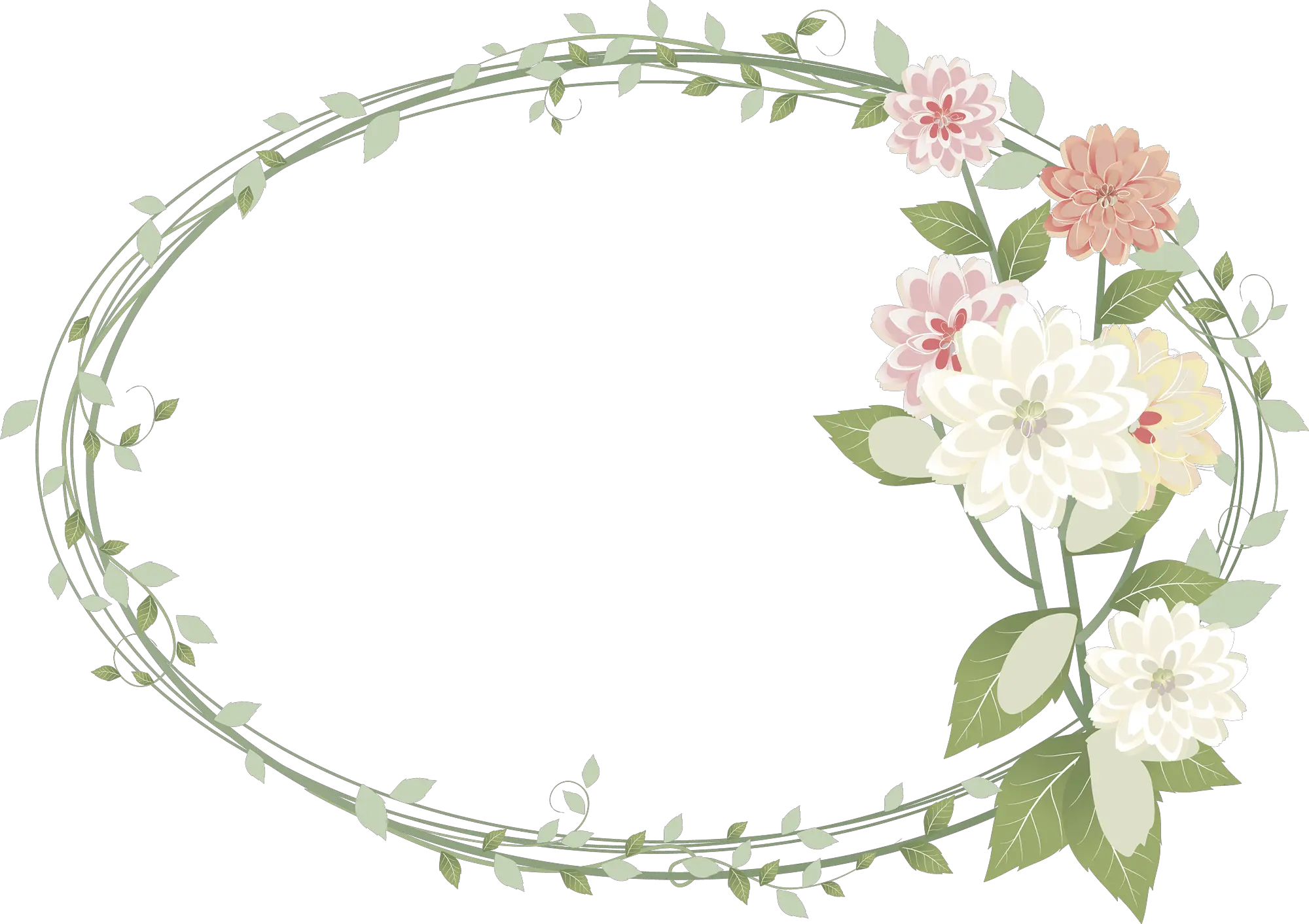 Oval Floral Frame Png