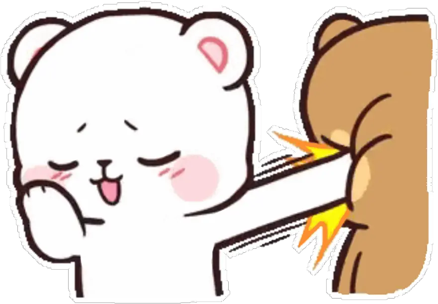 bears bear cute kawaii love funny fighting punching Milk And Mocha Bear Punch