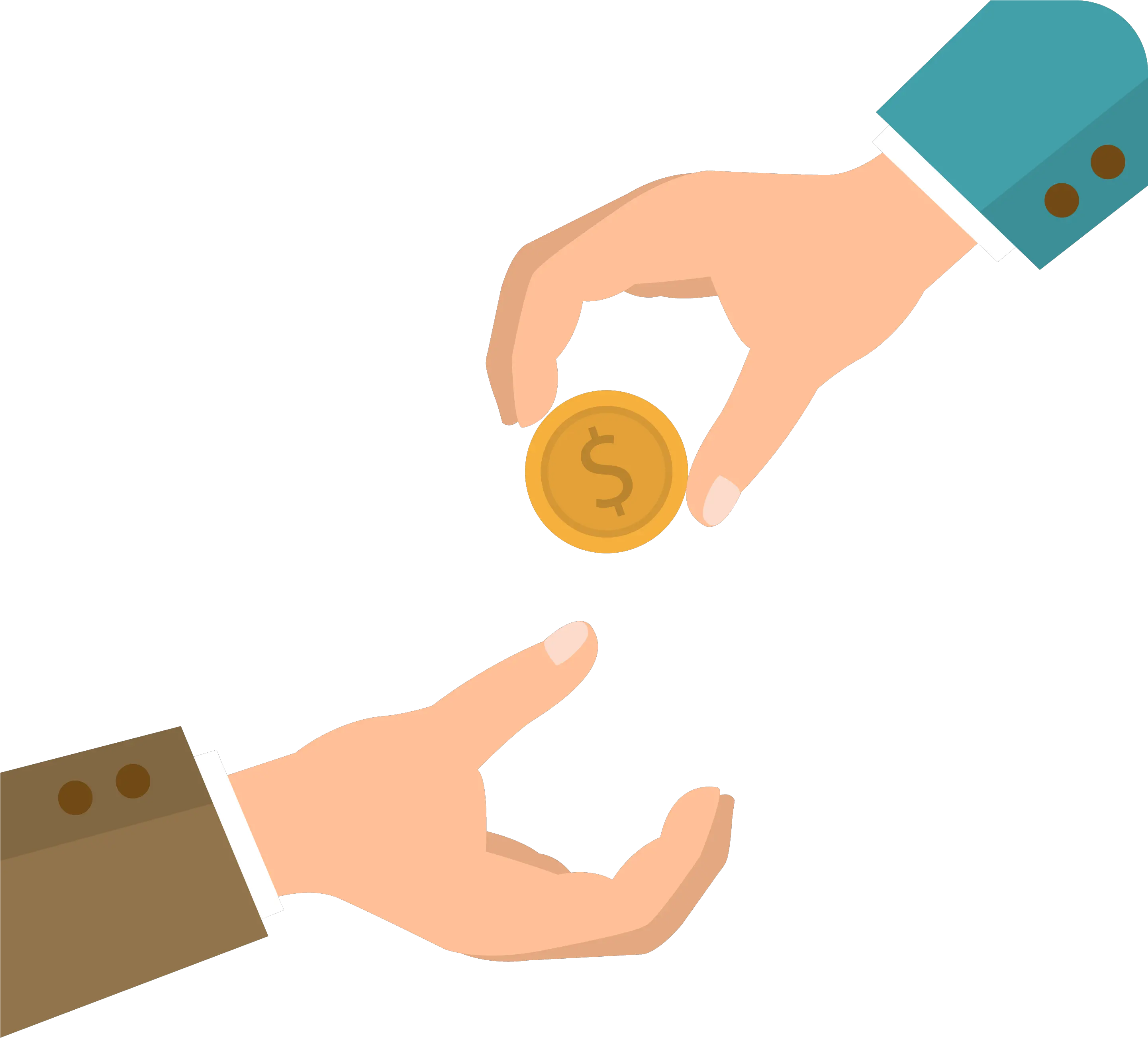 Transparent Hand With Money Clipart Coins In Hand Png