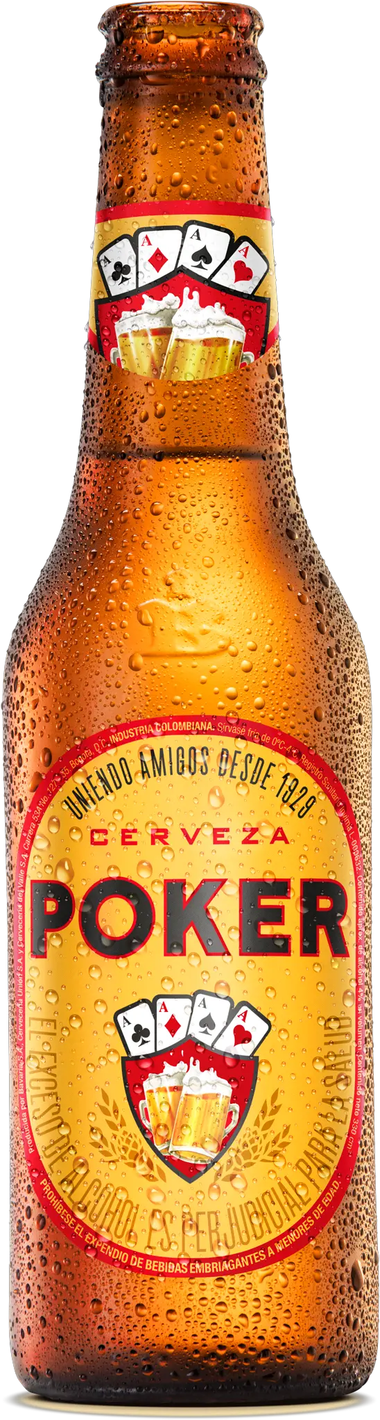 Botella Nueva Sin Tapa 330 Cerveza Colombiana Cerveza Poker