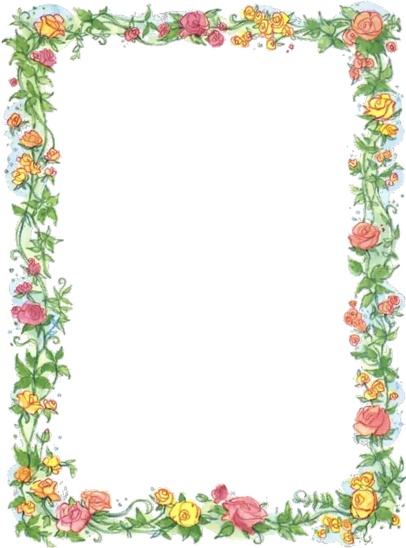Zibi Vintage Scrap Spring Flowers Page Border
