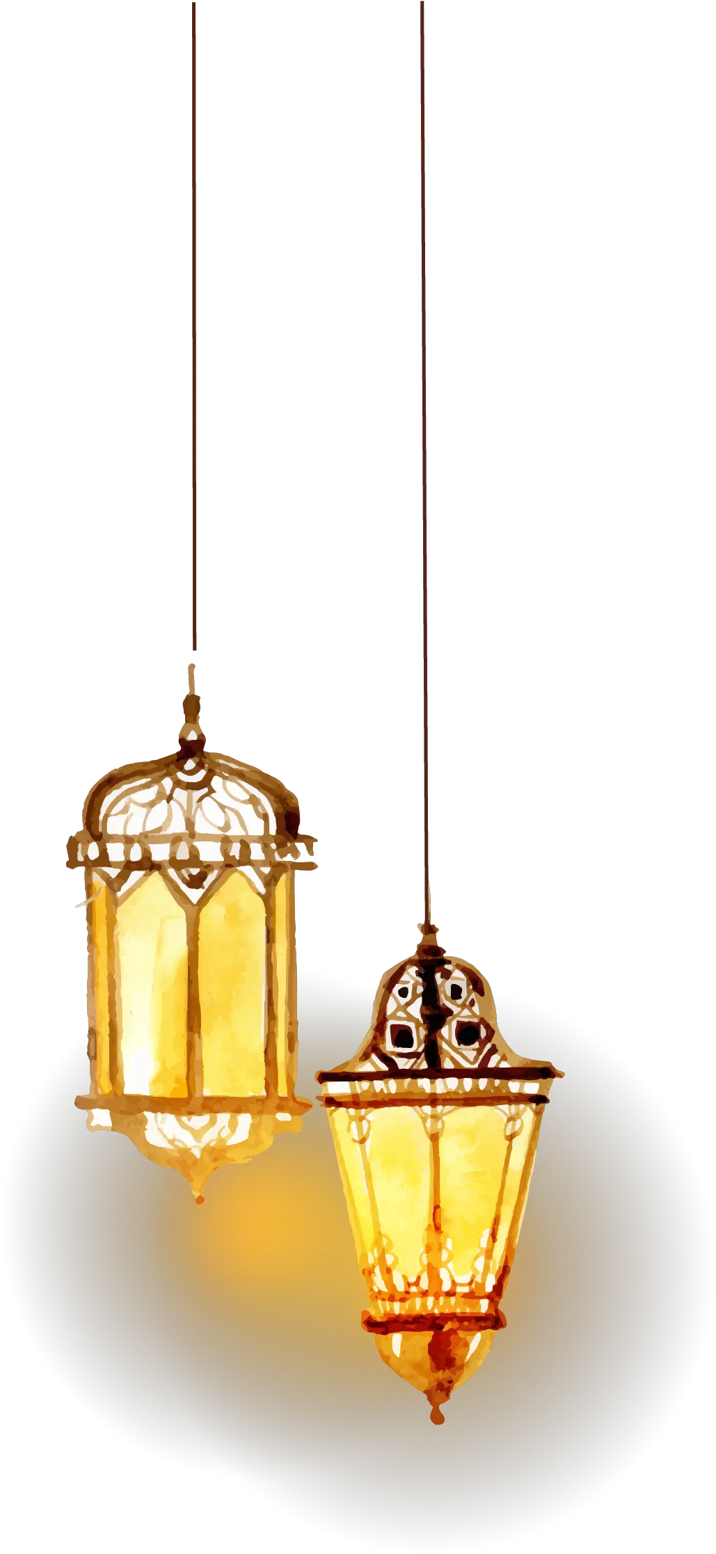 Beautiful Watercolor Islamic Vector Lighting Islam Lamps Png