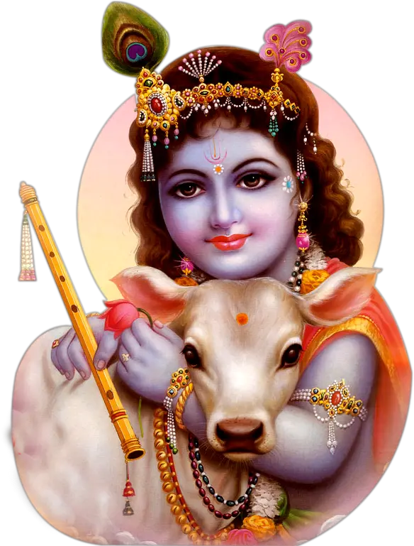 Krishna With Cow Png