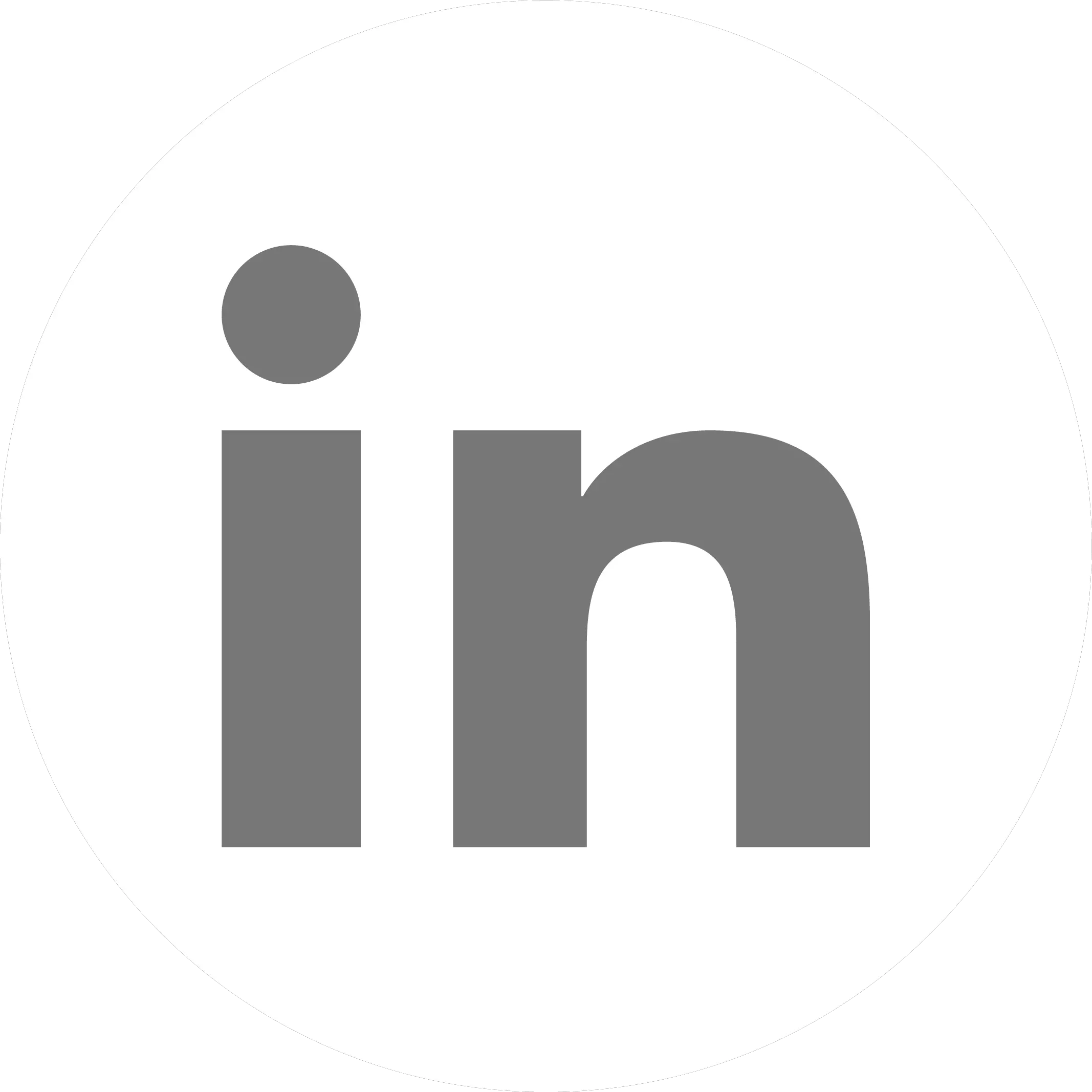 White Linkedin Icon Round