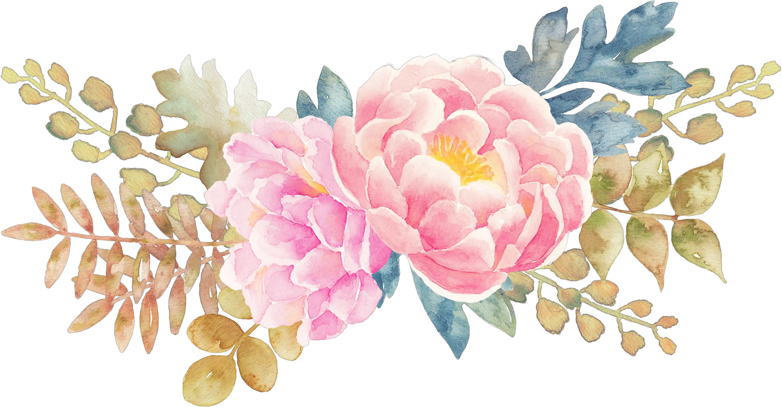 Peony Flower Watercolor Painting