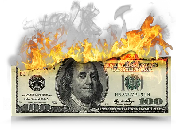 Burning Money Png 100 Dollar Bill