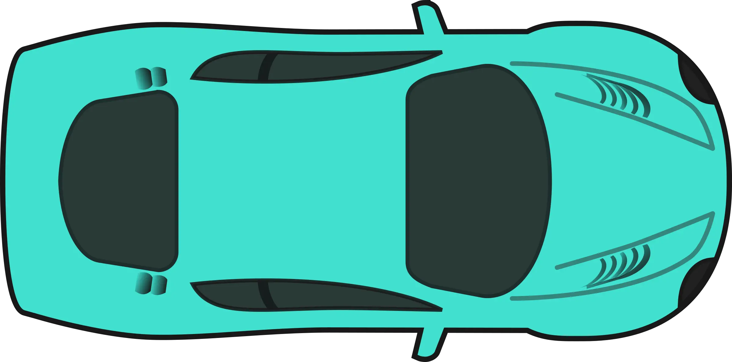 Turquois Racing Car Race Car Top Down Clipart