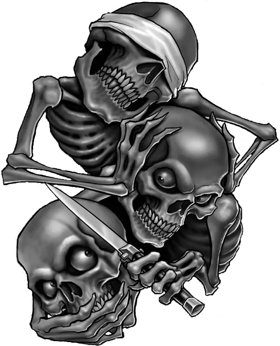 Transparent Evil Skull Clipart See No Hear No Speak No Skulls