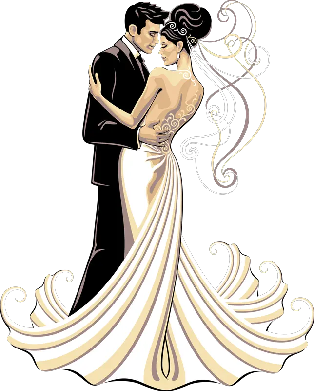 Transparent Bride Silhouette Png Bride And Groom Png