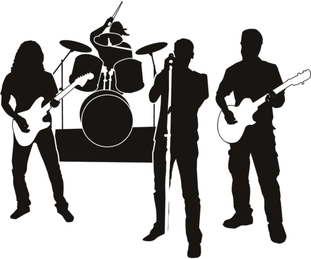 Rock Band Clip Art Musical Ensemble Silhouette Vector Live Band Vector Png