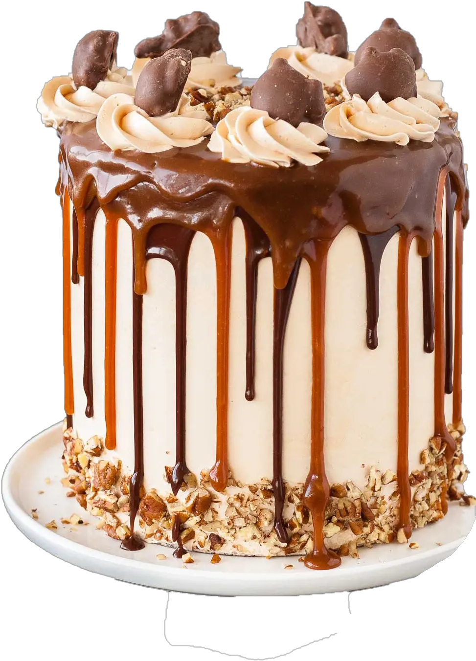 Caramel Cake Png Free Images Caramel And Chocolate Drip Cake