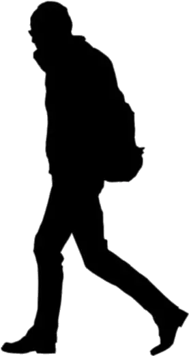 Man Walking Away Png Transparent Images Silhouette Guy Walking With Backpack
