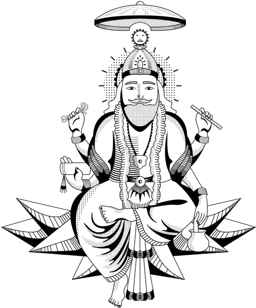 Saraswati Drawing Lord Vishwakarma God Pencil Sketch