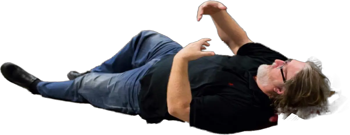 Gabe Newell Laying Down