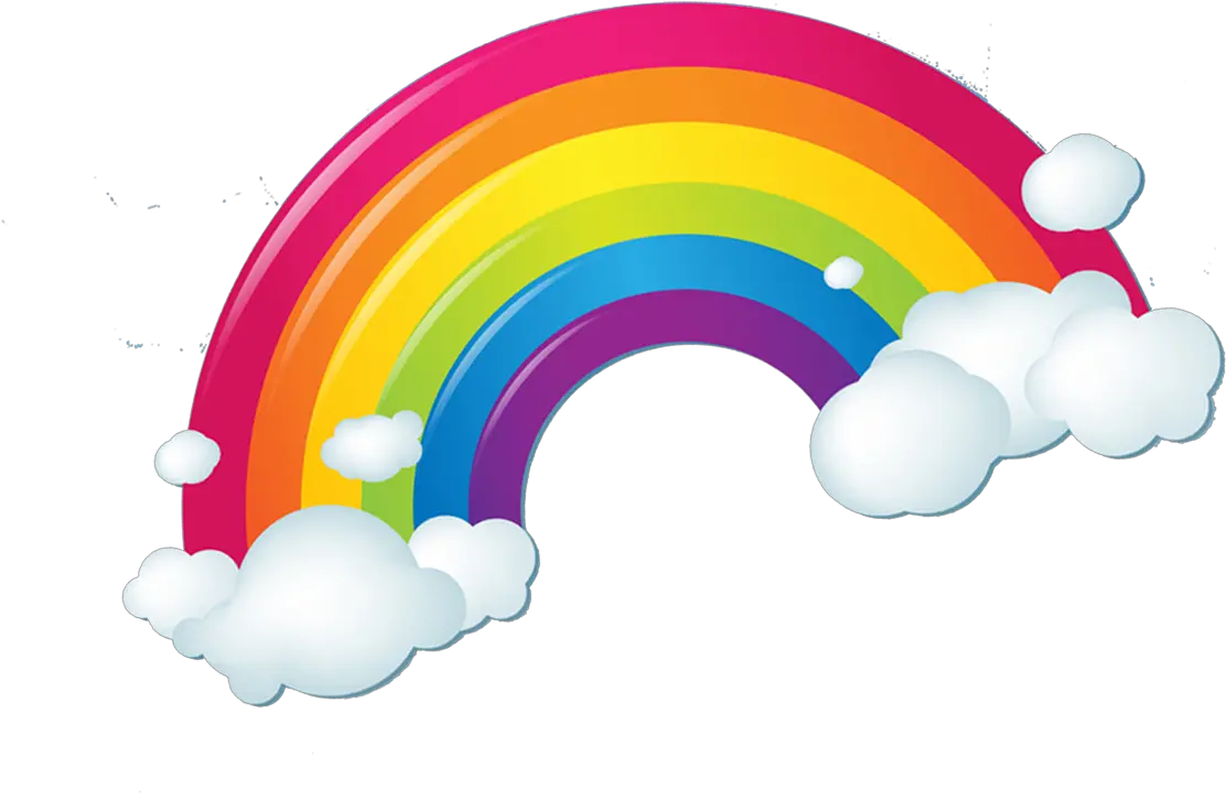 Transparent Cheer Megaphones Clipart Rainbow With Clouds Transparent