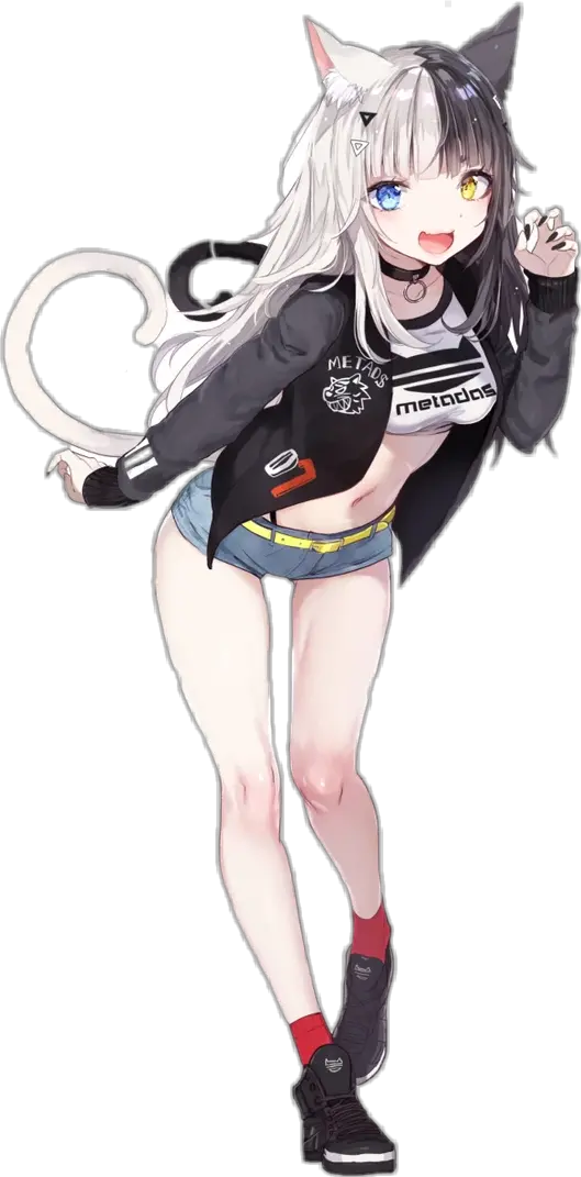anime animegirl neko nekogirl cat cute kawaii Cute Punk Anime Girl
