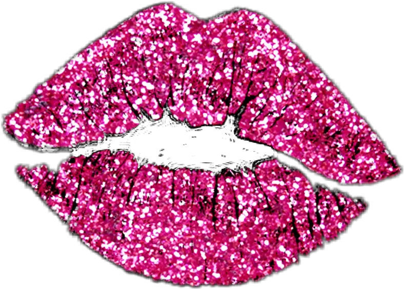 Transparent Lipstick Mark Png Pink Glitter Lips Clipart