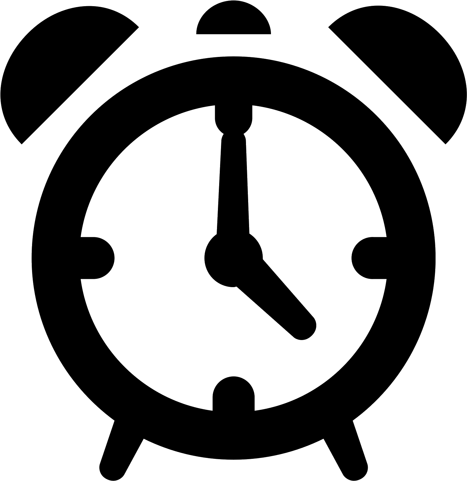 Transparent Alarm Clock Clipart Black And White Alarm Clock Icon Png