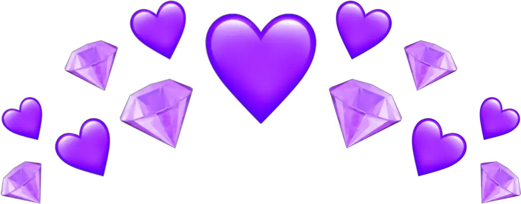 emoji crown corona heart violet violeta purpura Purple Heart Crown Edit