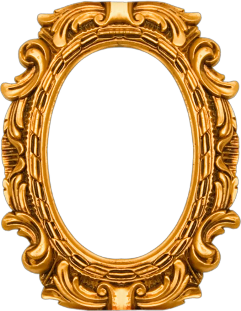sticker frame pictureframe oval gold goldframe Royal Gold Frame Png