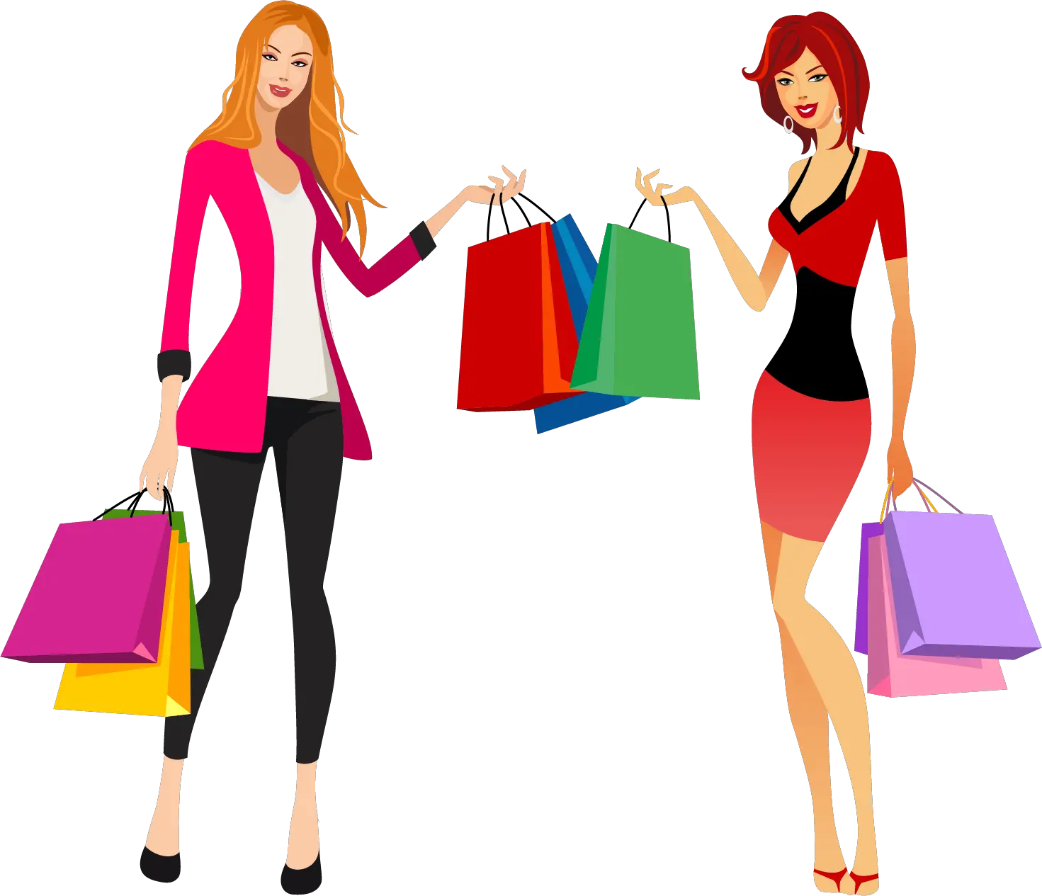 Shopping Fashion Clip Art Fashion Shopping Girl Vector