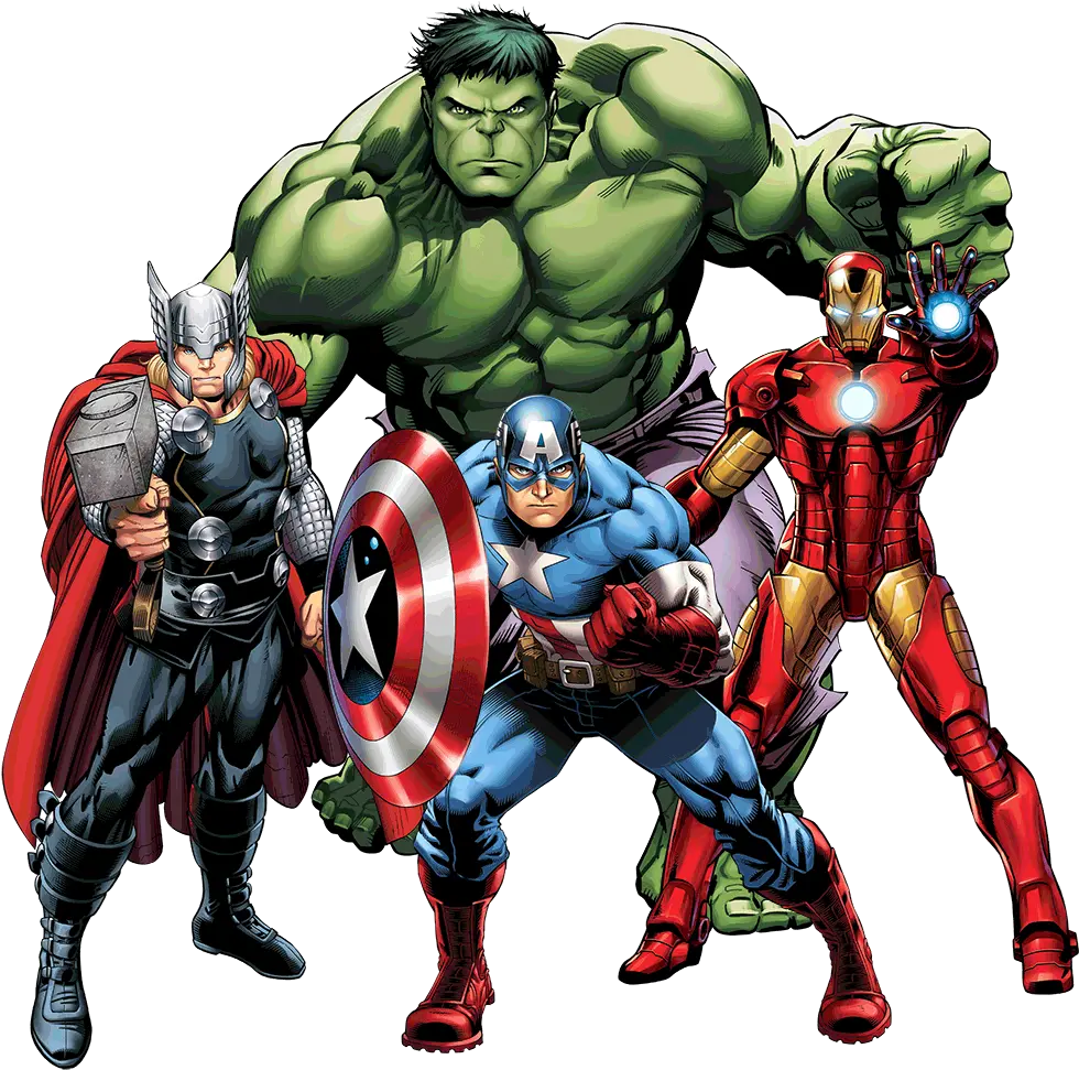 Transparent Vector Clipart Hulk Captain America Iron Man Thor