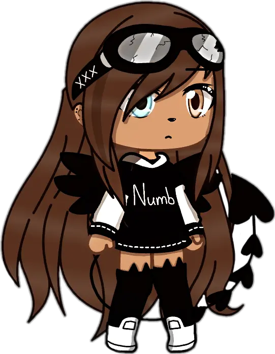 gachalife girl cute devil wings tail chill numb Gacha Girl Cute Shoes
