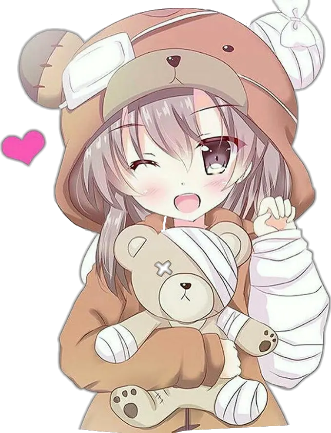 cat girl anime bear animegirl heart kawaii dog Kawaii Bear Anime Girl