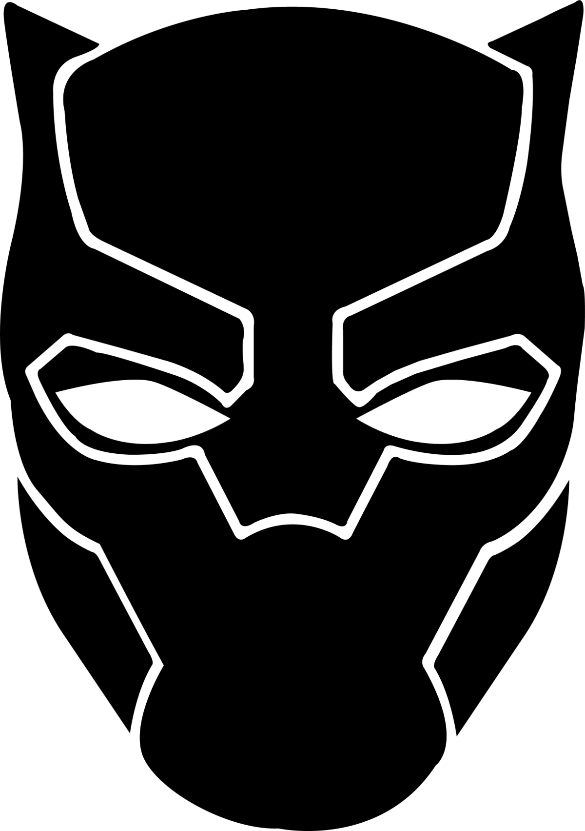 Clip Art Avengers Svg Freeuse Black Panther Face Drawing