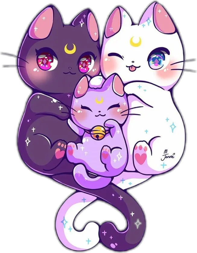 kawaii cute luna artemis diana sailormoon kitty