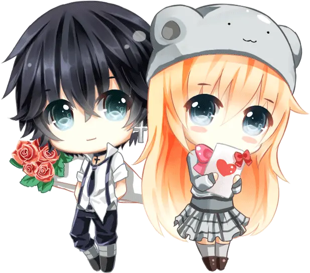 Anime Chibi Couple Gif
