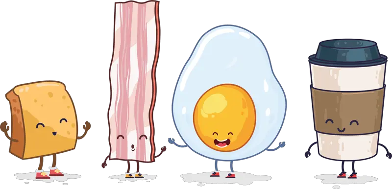 Transparent Eating Breakfast Clipart Cartoon Breakfast Transparent Background