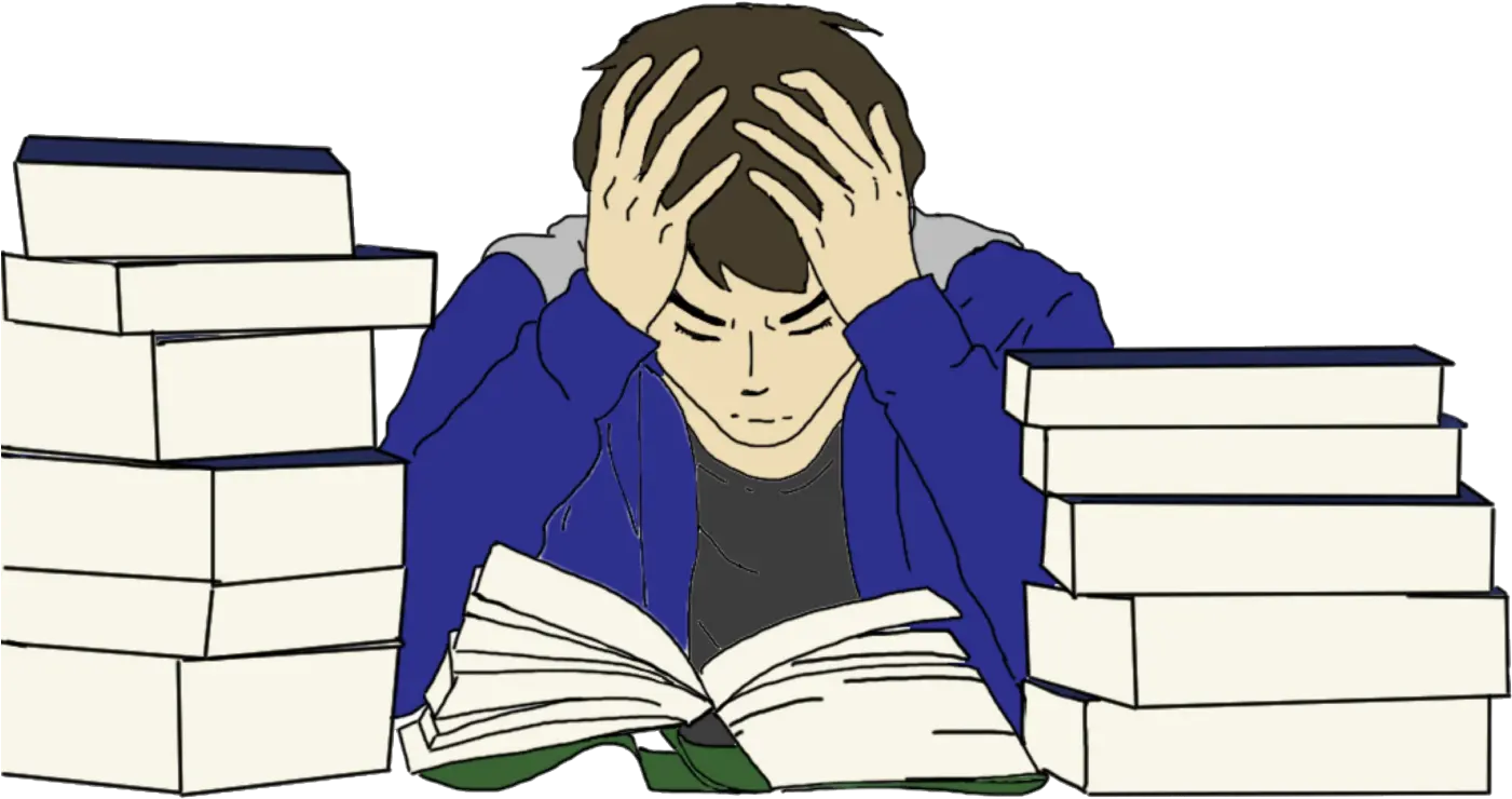 Study Vector Stressed Student Stressed Student Clipart