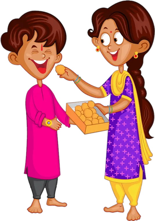 Brother And Sister Rakhi Vector
