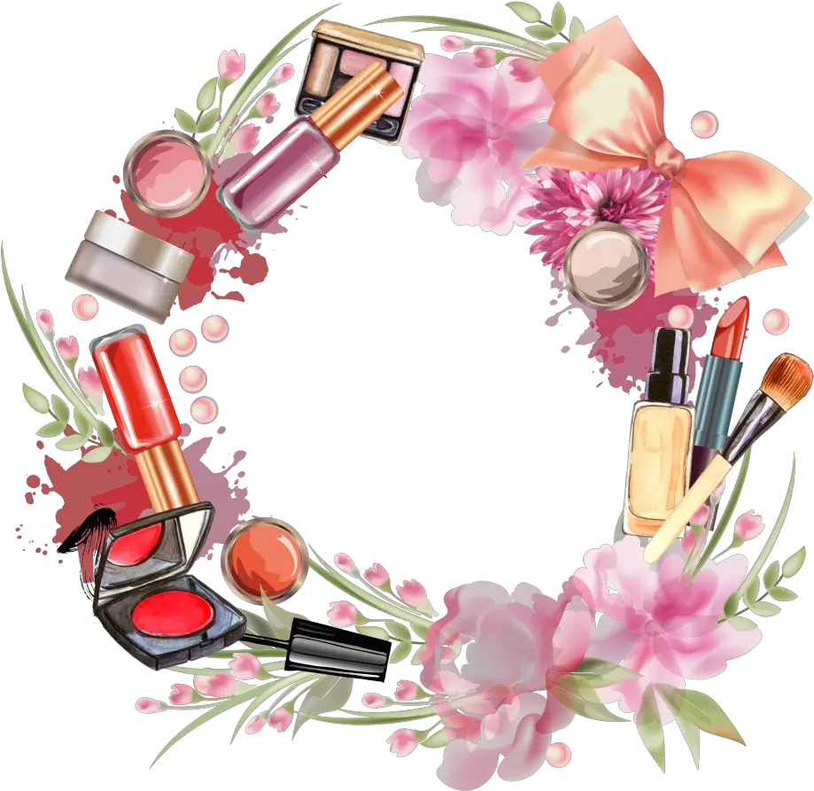 sticker frame border circle roundframe makeup Cosmetics Clipart Png
