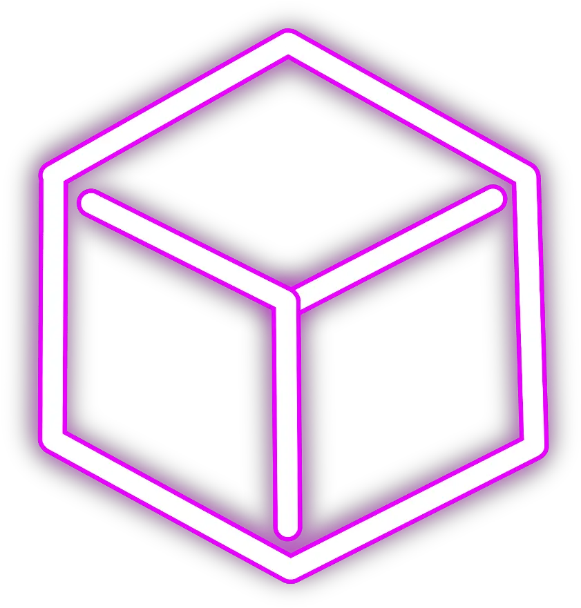 neon cube freetoedit square pink glow light 3d Neon Cube Png