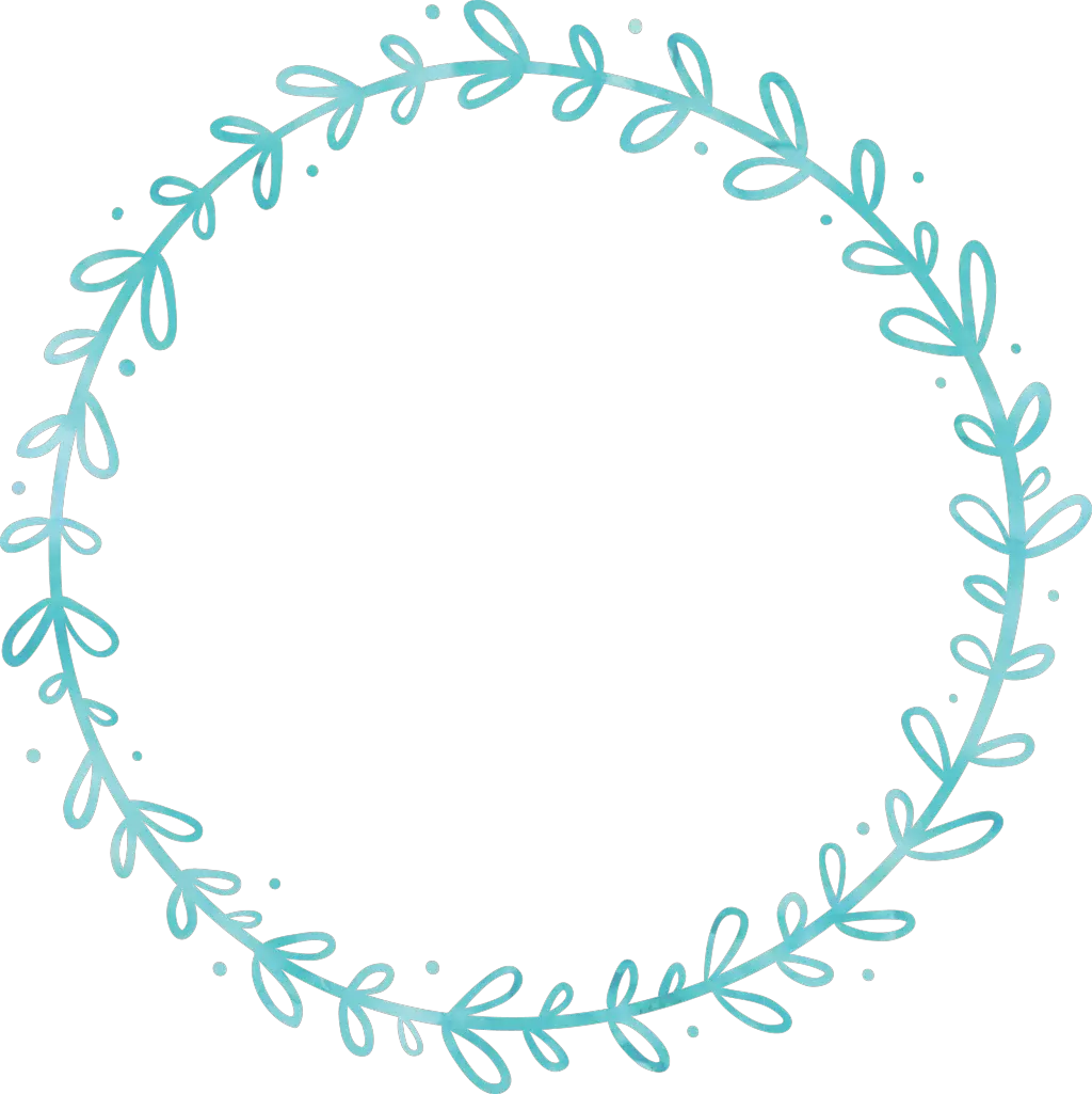 Blue Stick Garland Flower Border Decoration Vector Vector Border Png Circle