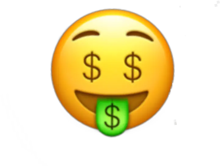 money face emoji moneyeyes eyes iphone sticker Money Face Emoji Png