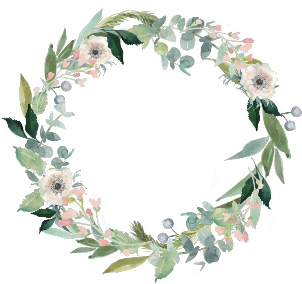 Fresh Garland Decorative Border Png Thank You With Floral Wreath