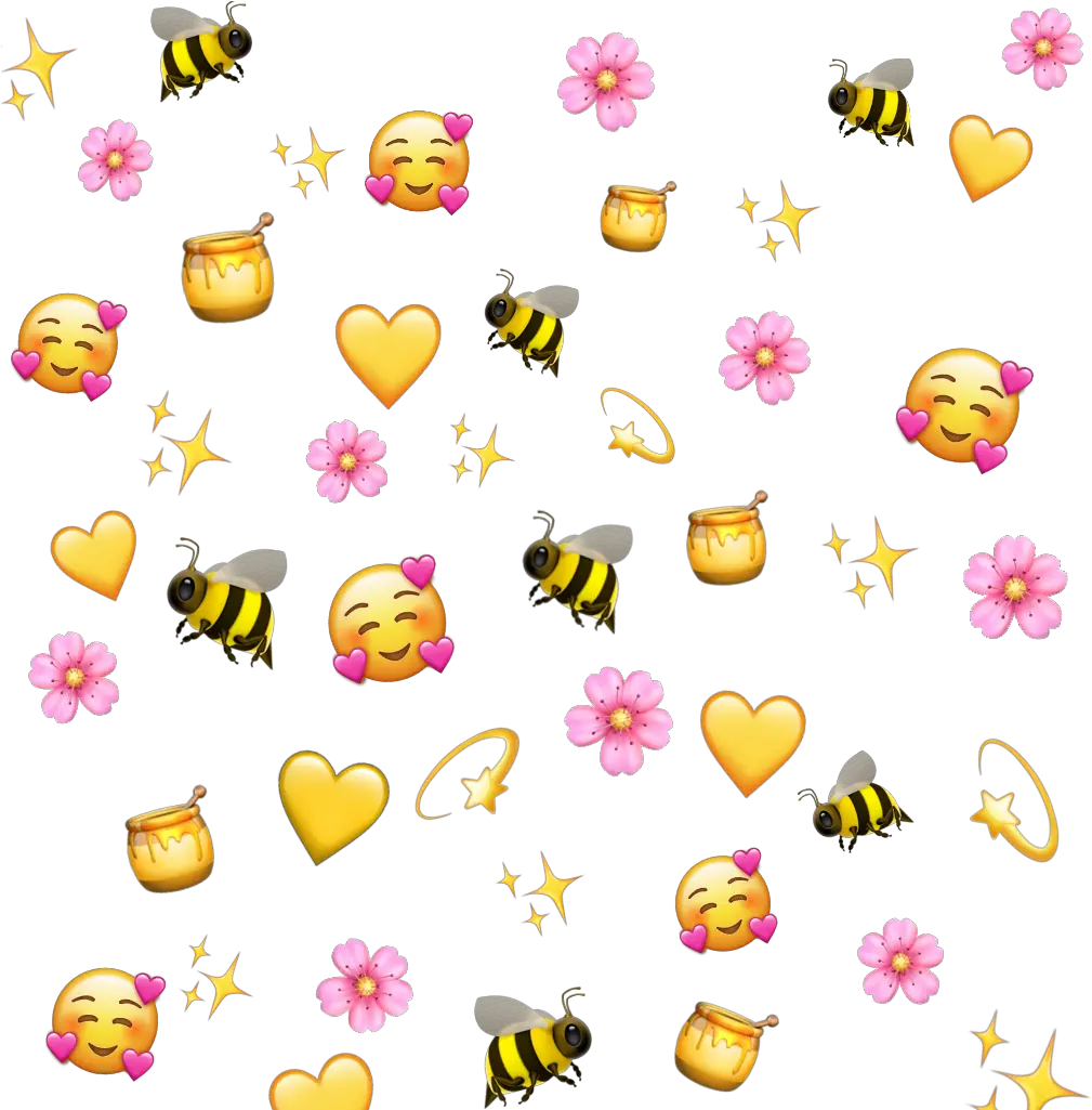 emoji background honey bee emojiface emojistickers Honey Emoji Background