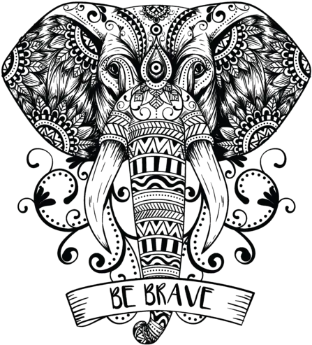 Mandala Elephant Be Strong