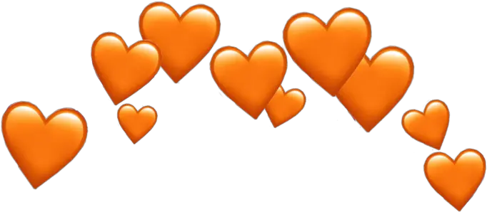 orange heart hearts tumblr crown sinemyildiz Transparent Blue Heart Emoji