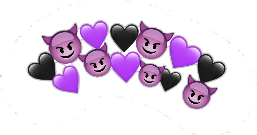Transparent Evil Crown Clipart Purple And Black Heart Crown