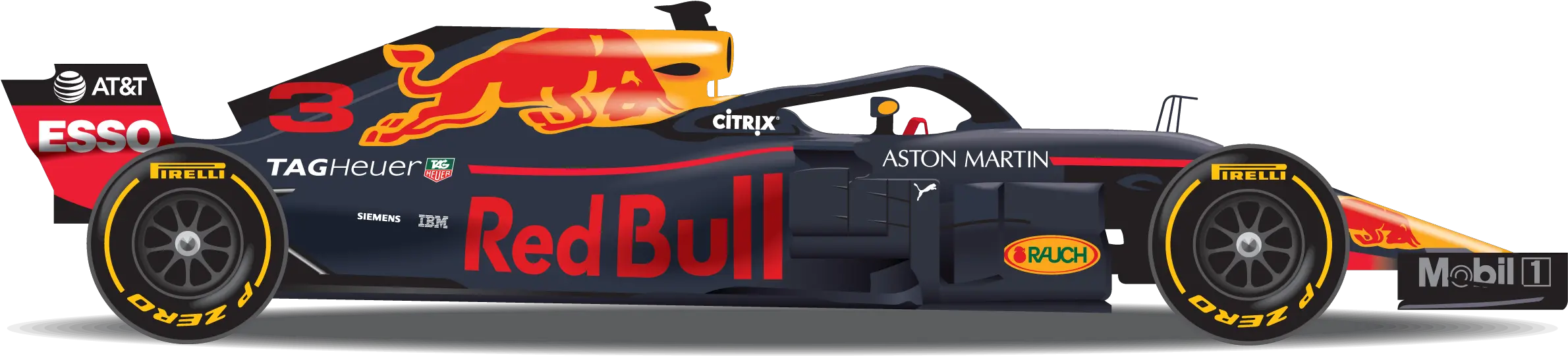 F1 Red Bull Car 2018 Transparent